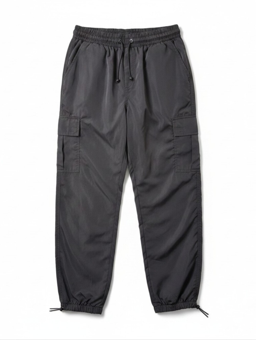 Charcoal Gray Cargo Jogger Pants Drawstring Utility Hiking Travel Outdoor L - Picture 4 of 15